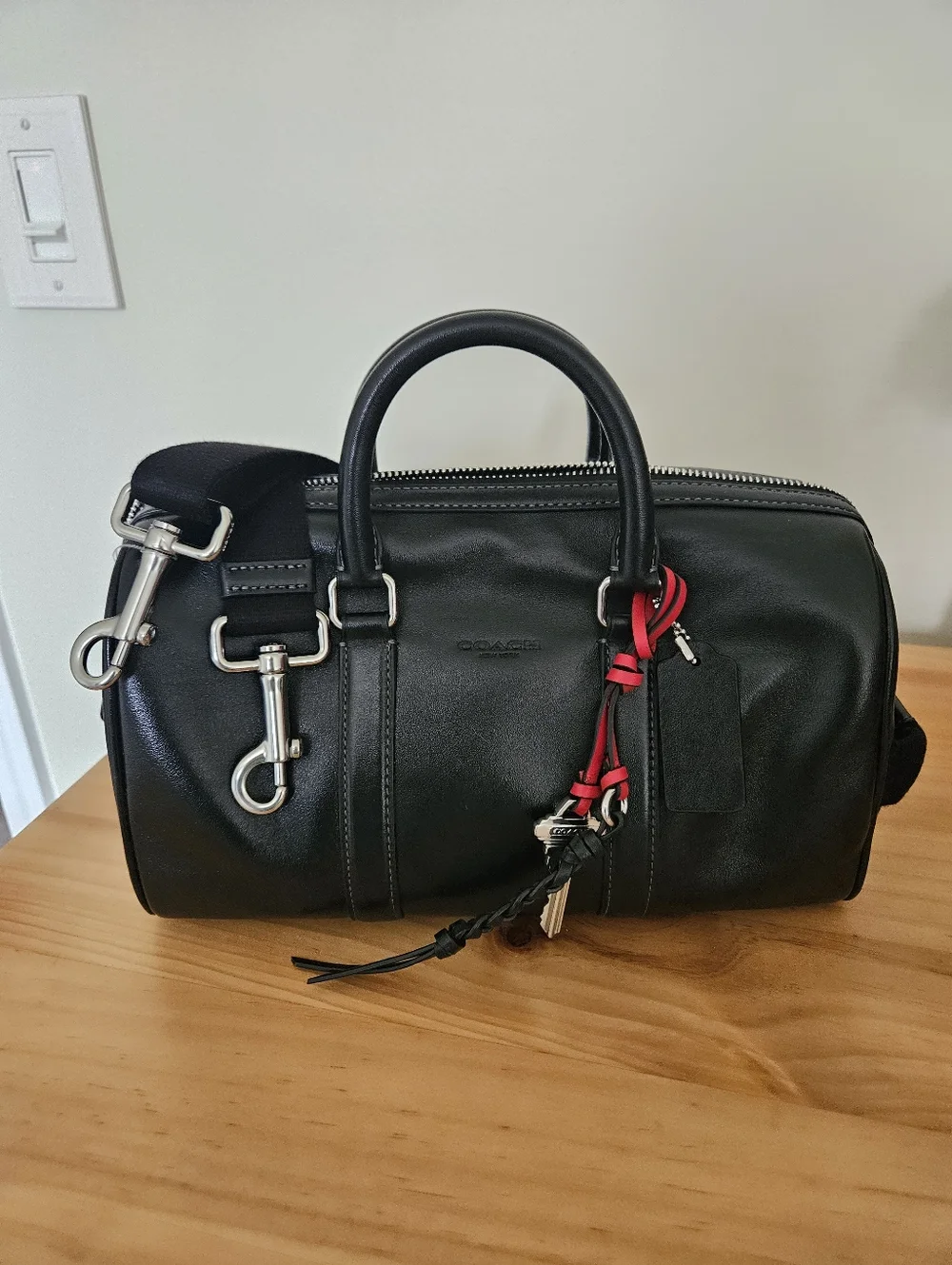 Coach Venturer 27 Black Leather Duffel - Picture 4 of 4